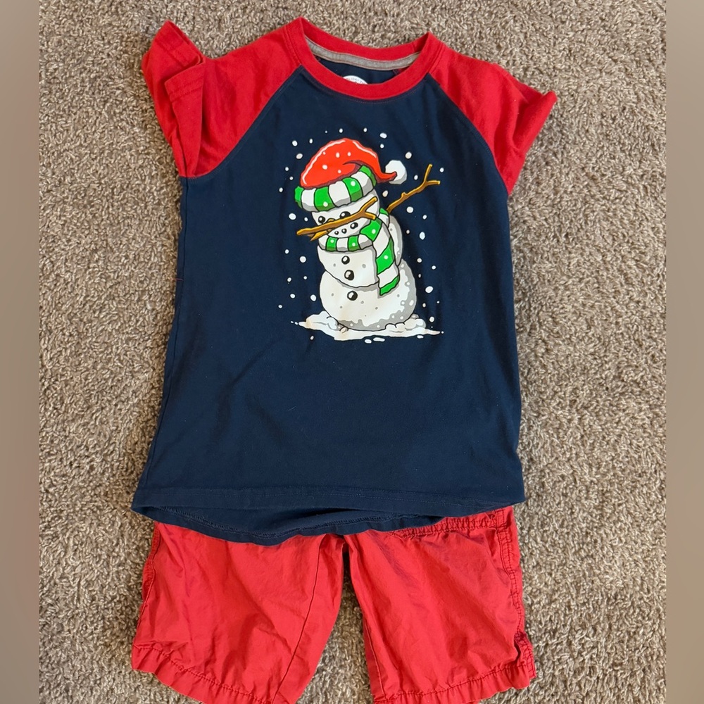 Size 8 boys Christmas set- DABBING snowman
